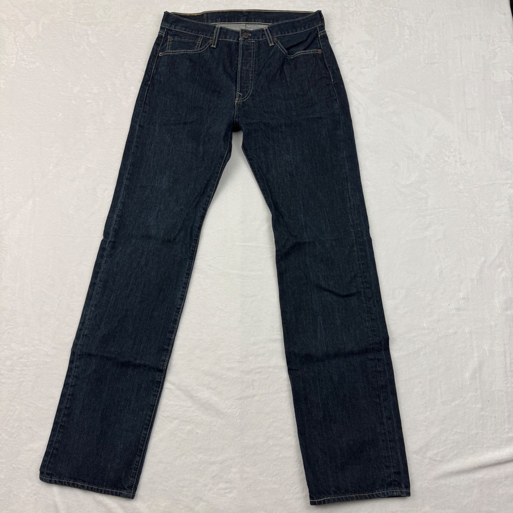 Levis 501 Original Fit Jeans Dark Indigo Button Fly 34x36 00501-0536 Mens